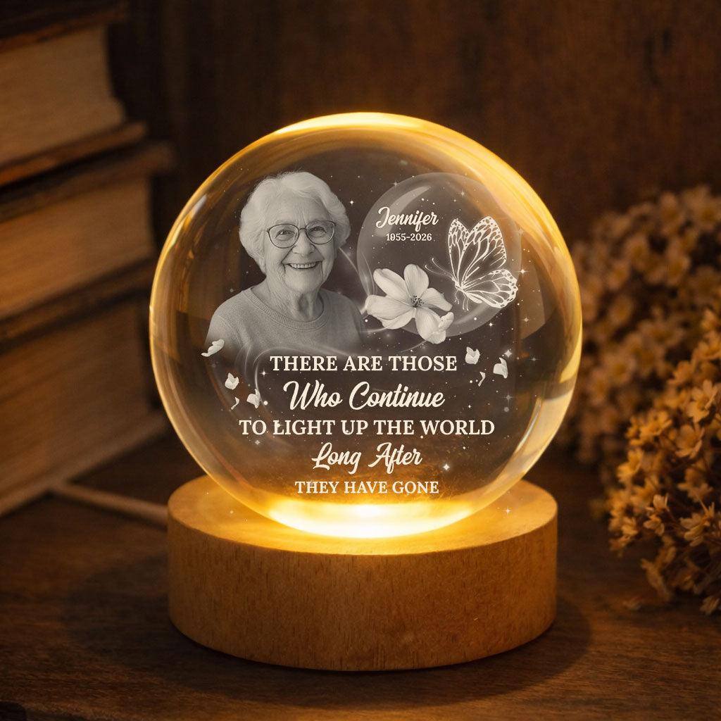 Light Up The World - Personalized Memorial Crystal Globe Lamp