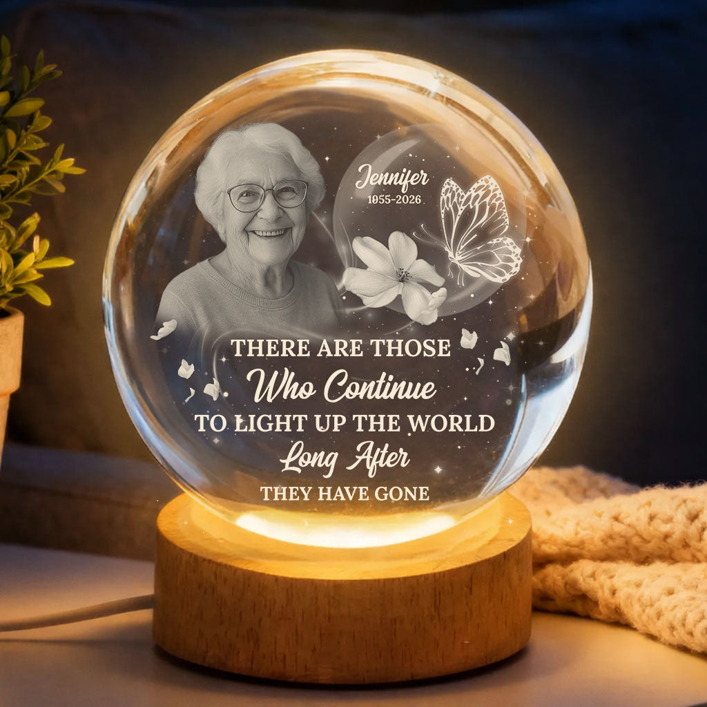Light Up The World - Personalized Memorial Crystal Globe Lamp