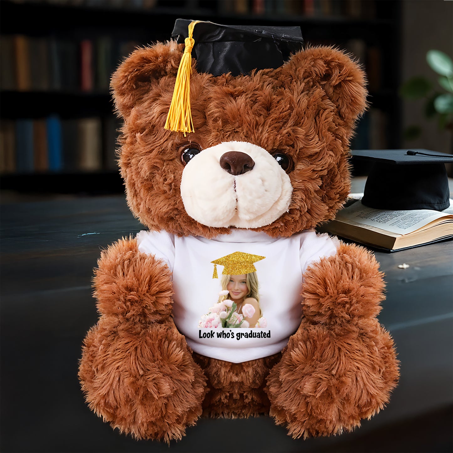 Look Who Graduation Teddy Bear Plush - Graduate Bear With Cap, 2025 Graduation Gift