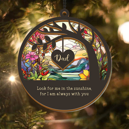 Personalized memorial suncatcher with delicate feather design, a thoughtful loss sympathy gift.