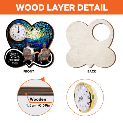 Personalized "Love That Grows With Time" desk clock plaque, a unique engraved gift.