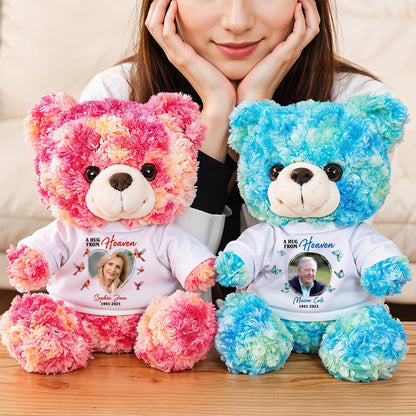 Personalized "Love You Morning Noon & Night" memorial teddy bear plush.
