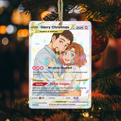 Magical Moment Custom Shape Hologram Ornament with personalized picture inside.