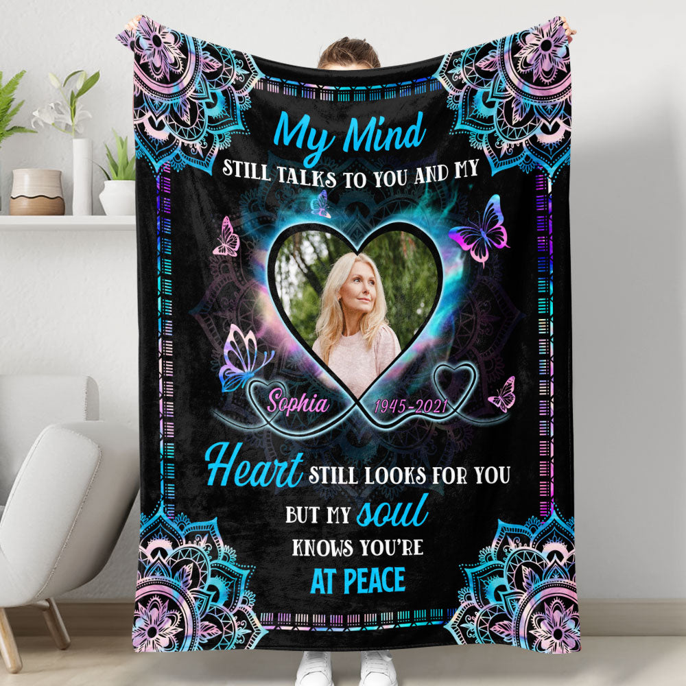 Mandala A Hug From Heaven Memorial Blanket - Personalized sympathy gift.