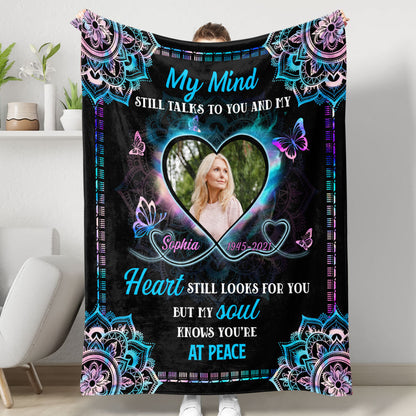 Mandala A Hug From Heaven Memorial Blanket - Personalized sympathy gift.