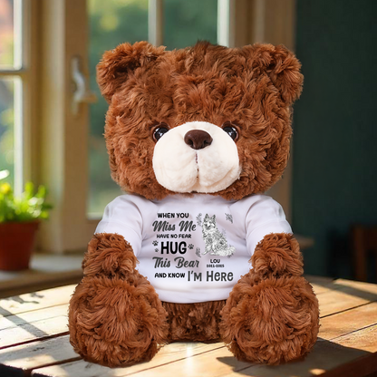 Memorial Flower Dog Personalized Custom Teddy Bear Plush