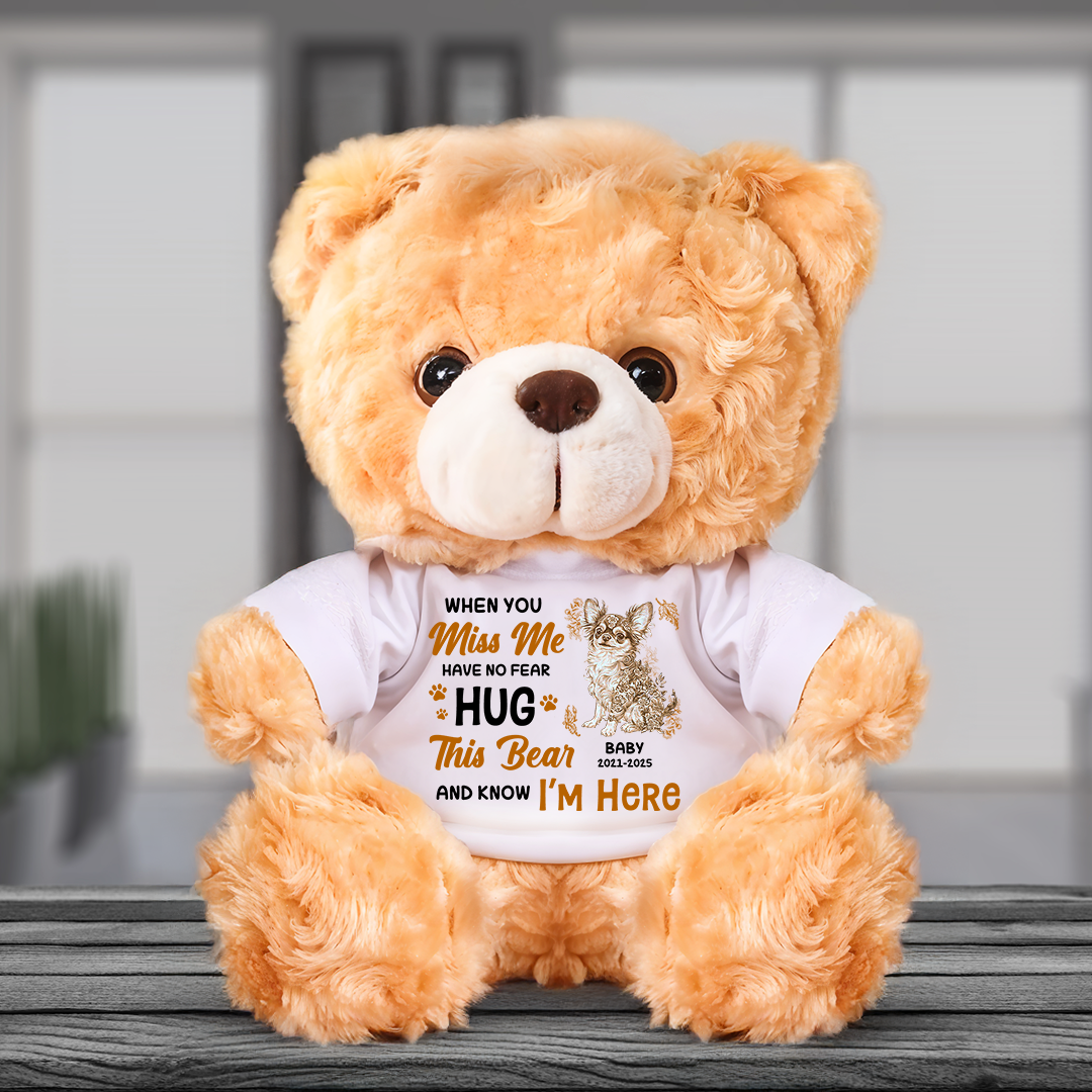 Memorial Flower Dog Personalized Custom Teddy Bear Plush