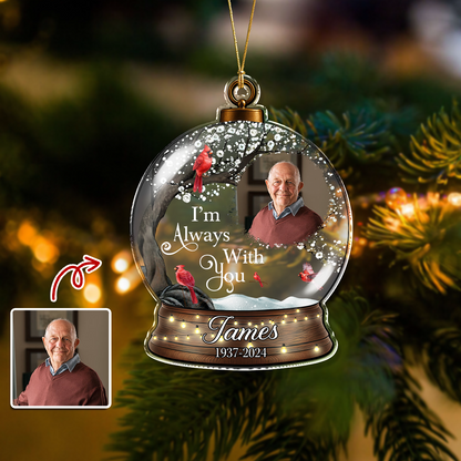 Personalized Memorial Snowball Ornament: Custom acrylic ornament to honor loved ones.