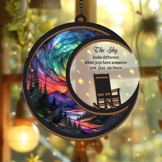 Memorial the Sky suncatcher ornament, personalized sympathy gift window hanging.