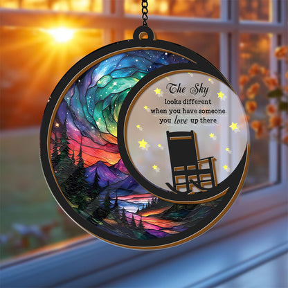 Memorial the Sky suncatcher ornament, personalized sympathy gift window hanging.