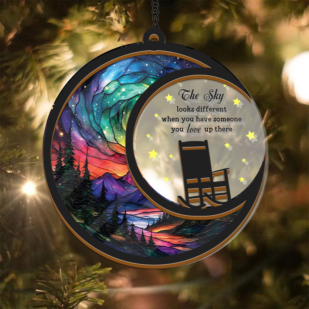 Memorial the Sky suncatcher ornament, personalized sympathy gift window hanging.