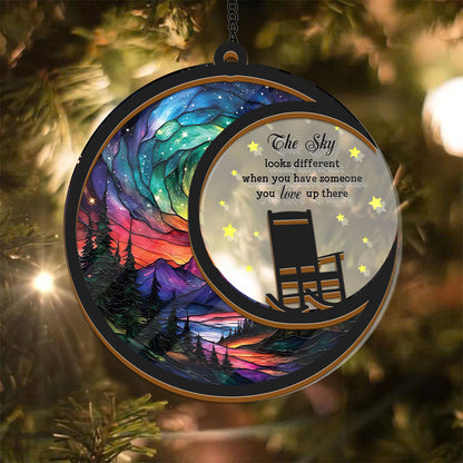 Memorial the Sky suncatcher ornament, personalized sympathy gift window hanging.