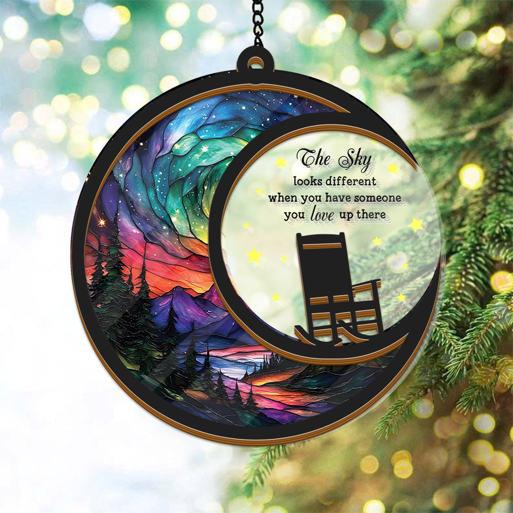 Memorial the Sky suncatcher ornament, personalized sympathy gift window hanging.