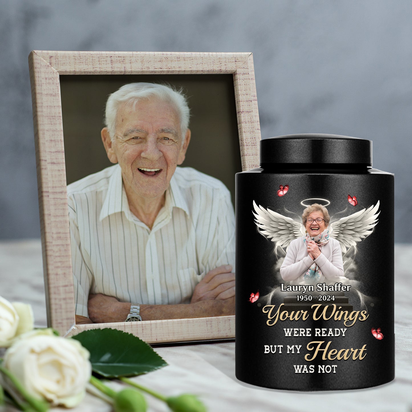 Memorial Wings Keepsake Urn for Ashes, crafted from stainless steel, a beautiful and lasting tribute.