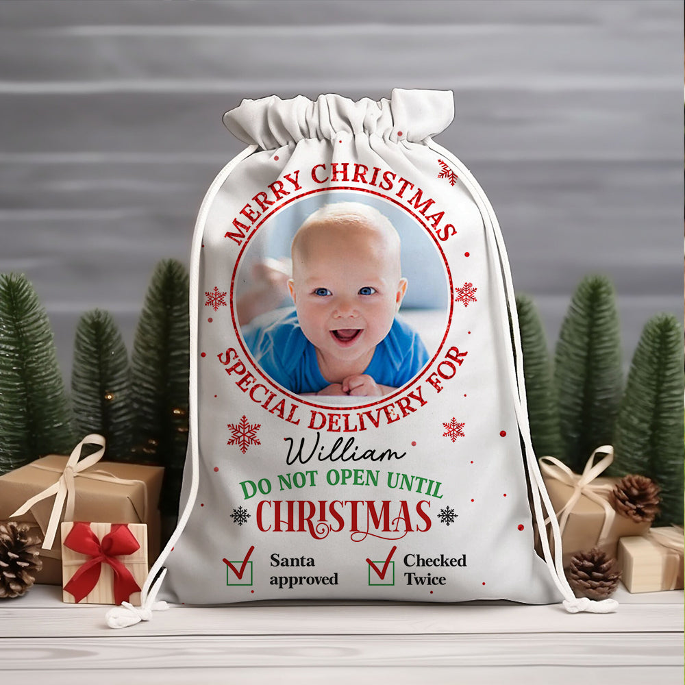 Merry Christmas "Do Not Open" Christmas bag gift sack for family.