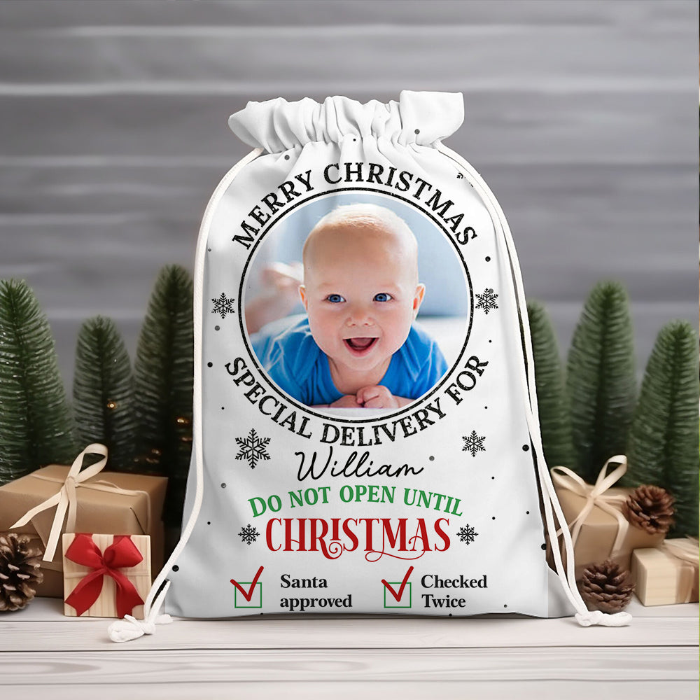 Merry Christmas "Do Not Open" Christmas bag gift sack for family.