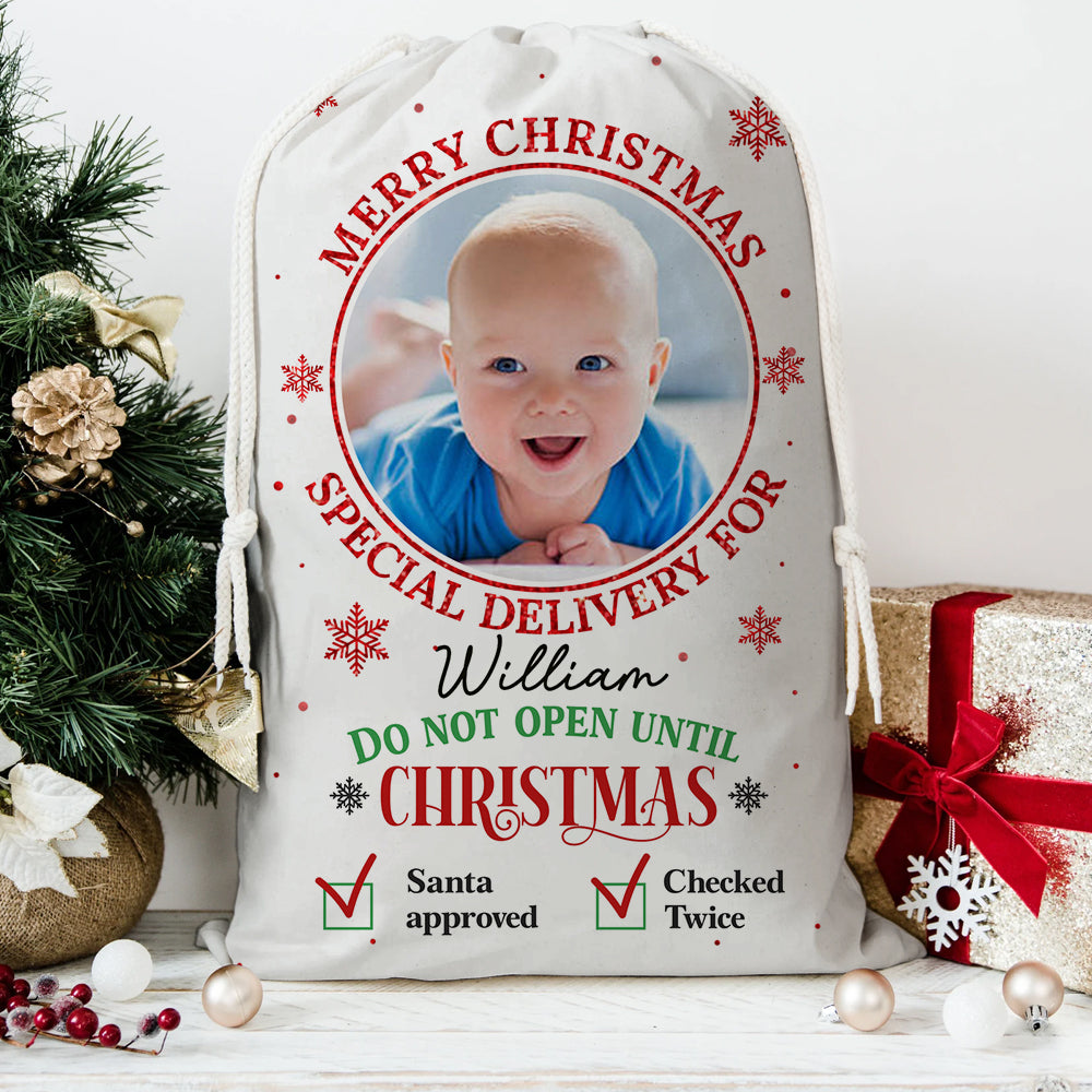 Merry Christmas "Do Not Open" Christmas bag gift sack for family.