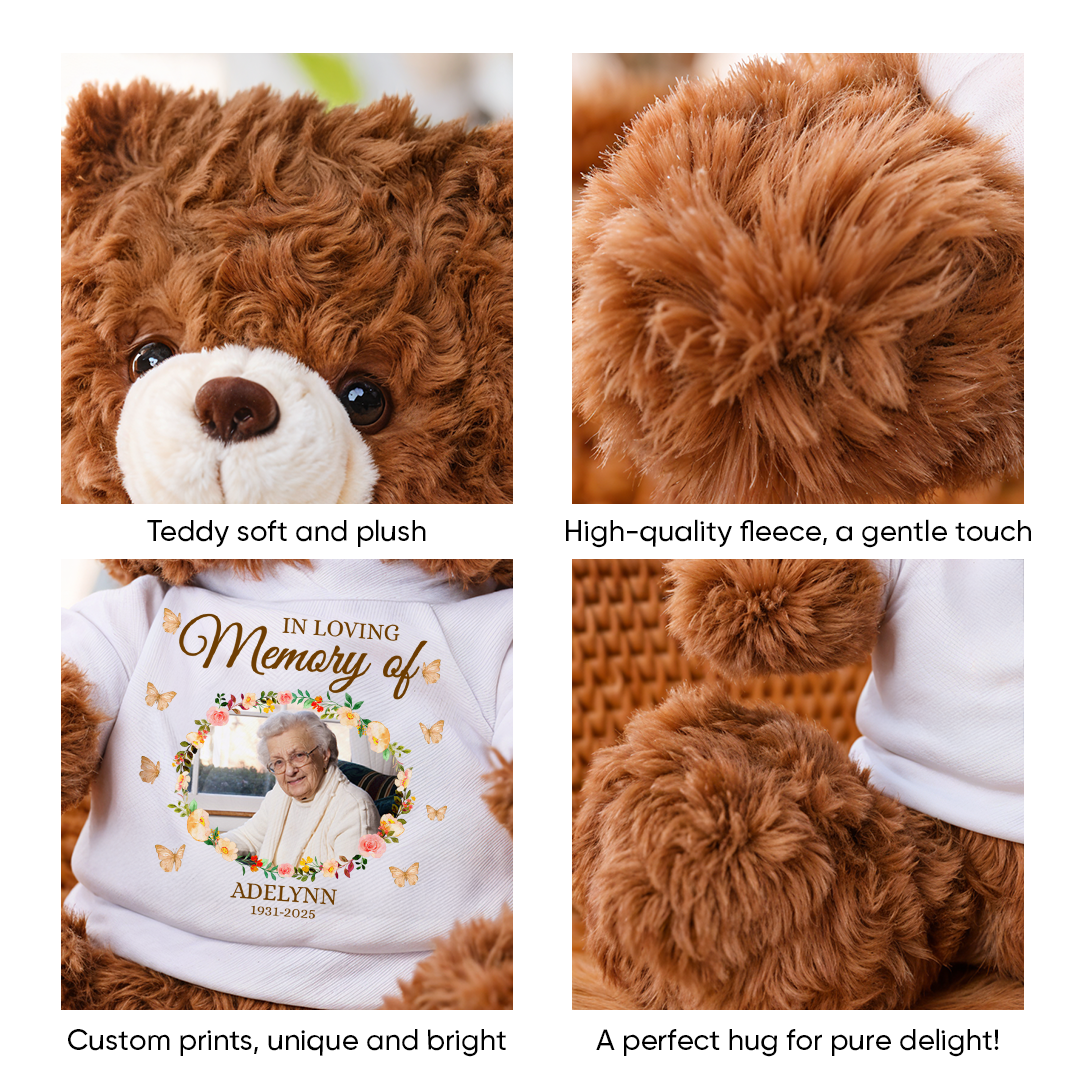 Personalized "Missing You" Memorial Teddy Bear - a comforting plush keepsake.