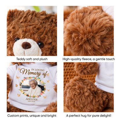 Personalized "Missing You" Memorial Teddy Bear - a comforting plush keepsake.
