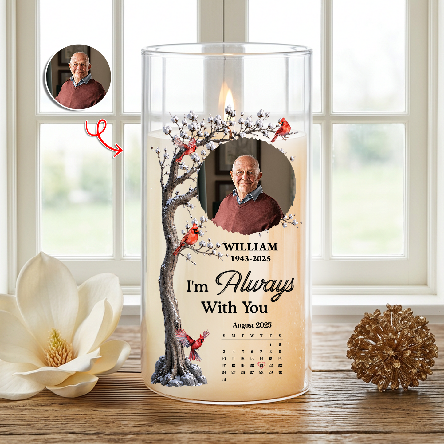The Date You Left Me Memorial Candle - Personalized Flameless LED Candle