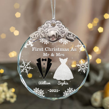 Our Christmas Together - Personalized Glass Ornament With Silver and Gold Cap