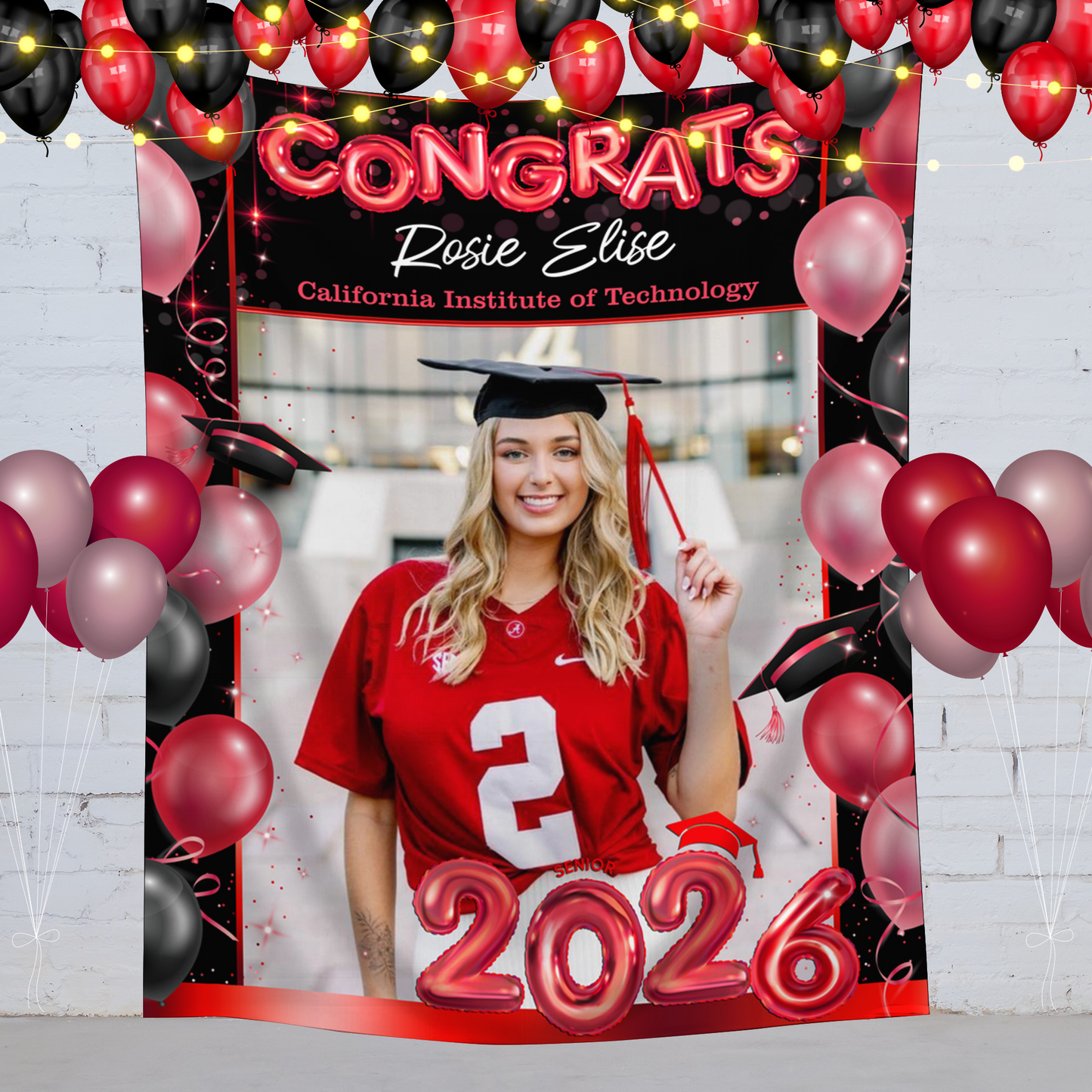 Class Of 2026 Bubble Graduation Decor - Personalized Congrats Graduation Backdrop