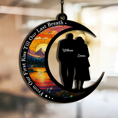 From Our First Kiss Till Our Last Breath - Custom Shape Hologram Ornament 2 Layered