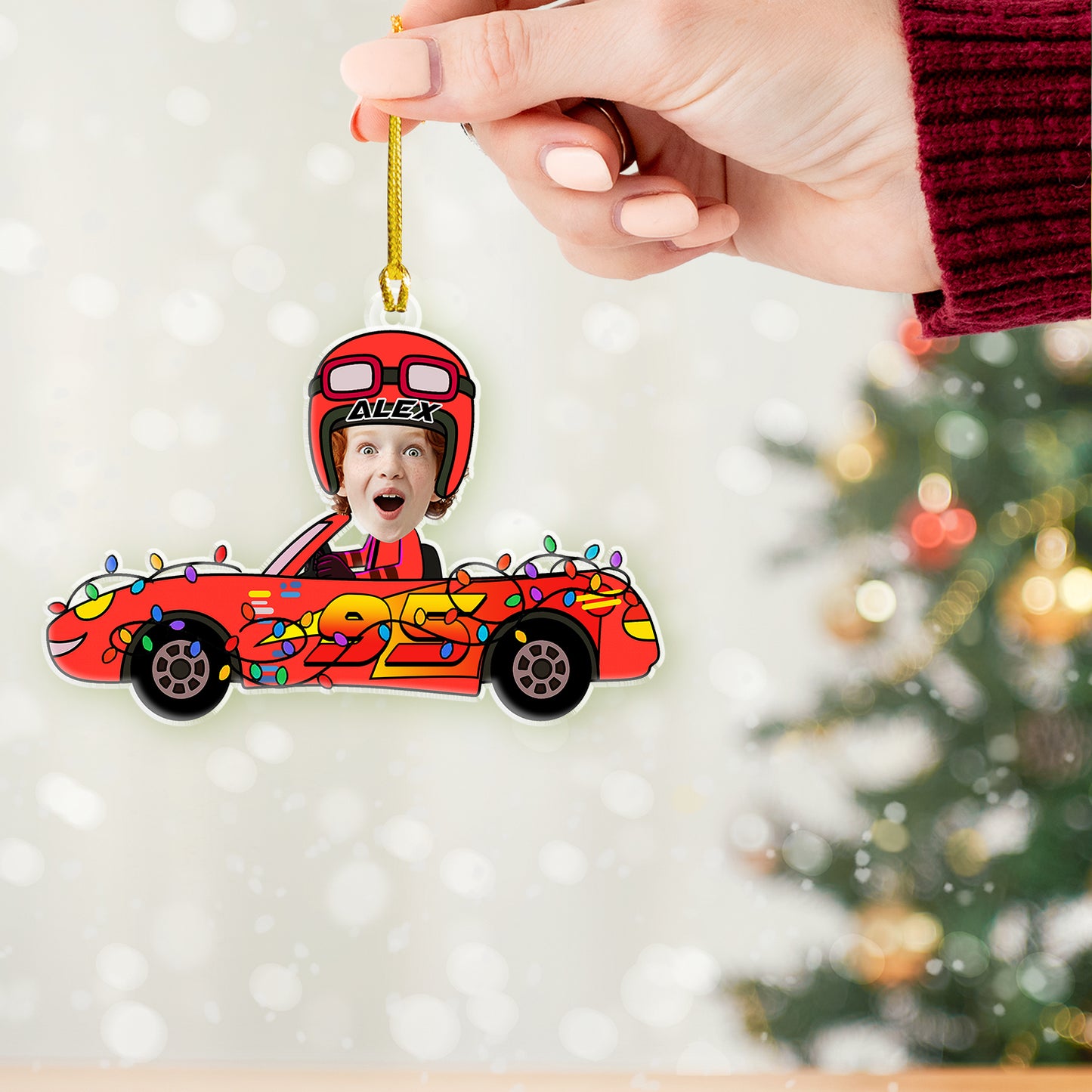 Custom Kid Face Car Toys - Personalized Acrylic Ornament