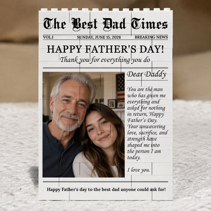The Man Given Me Everything Custom Photo Building Blocks for Dad - Father's Day Gifts