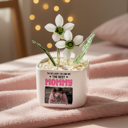 I Am Lucky - Personalized Custom Glass Everlasting Flowers