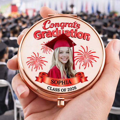 Congrats Graduation - Personalized Custom 3D Effect Compact Mirror