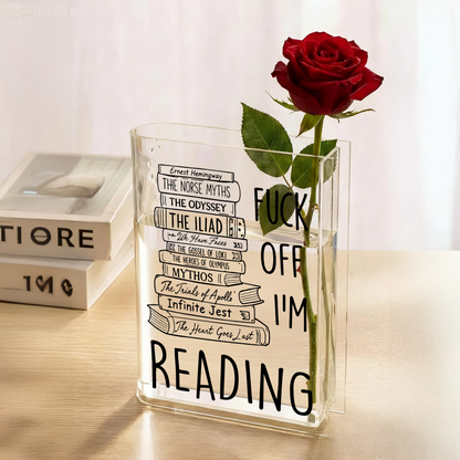 I'm Reading Funnny Custom Book Name - Personalized Acrylic Book Vase