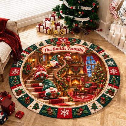 Warm Wishes In Cozy House Shaped Doormat - Personalized Christmas Decor 3D Round Rug