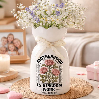 Motherhood - Personalized Custom Ribbon Tie Flower Vase