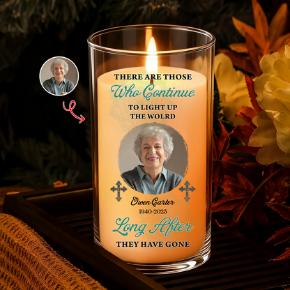 Light Up The The World Custom Photo Memorial - Personalized Flameless LED Candle