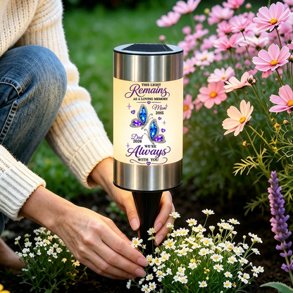 Forever Remembered Forever Loved Solar Garden Light - Personalized Memorial Sympathy Gifts For Loss Of Mom, Dad