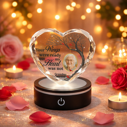 Forever In My Heart - Personalized Custom Crystal Led Light