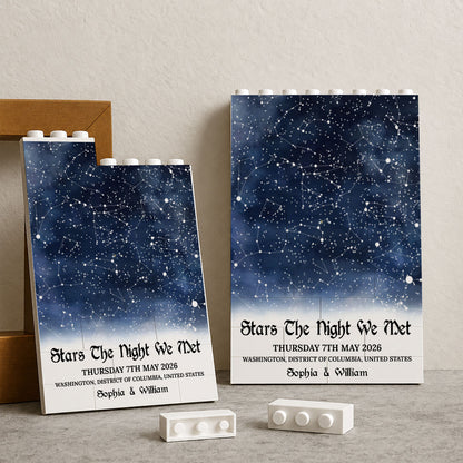 Stars The Night We Met, Unique Night Sky Map By Date & Location - Custom Building Blocks