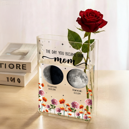 The Day You Became Our Mom - Personalized Acrylic Book Vase