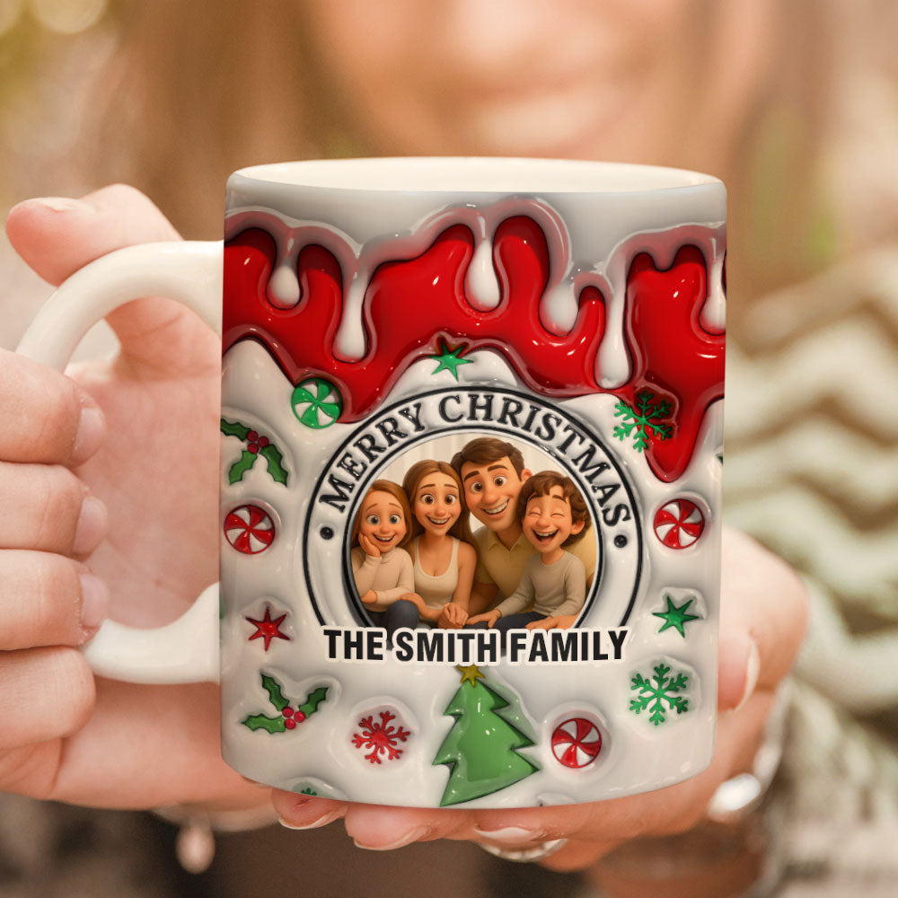 Our Family This Christmas - Personalized Custom Coffee Mug - 3D Effect