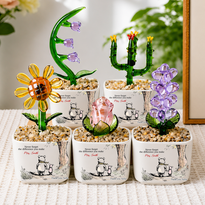 Never Forget The Difference You Make Thank You Teacher - Personalized Custom Glass Everlasting Flowers