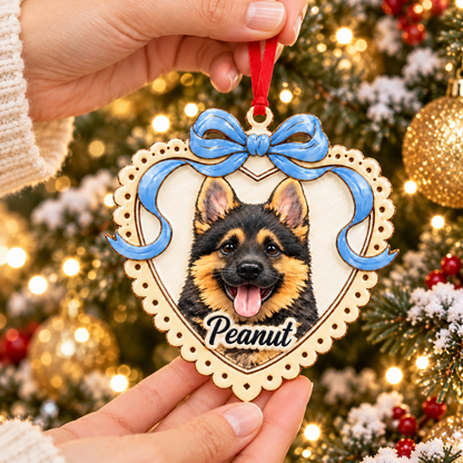 Custom Pet Photo Heart Gifts for Pet Lovers - Real 3D Relief Ornament