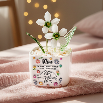 Holds Us Together Flowers - Personalized Custom Glass Everlasting Flowers