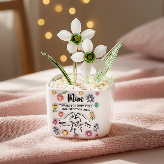 Holds Us Together Flowers - Personalized Custom Glass Everlasting Flowers