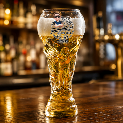 Personalized Trophy Beer Glass - Match Day Beer Glass, Birthday Gift for Him, Gift for Dad