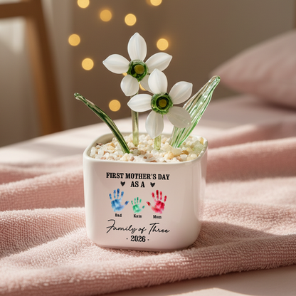 First Mother Day - Personalized Custom Glass Everlasting Flowers