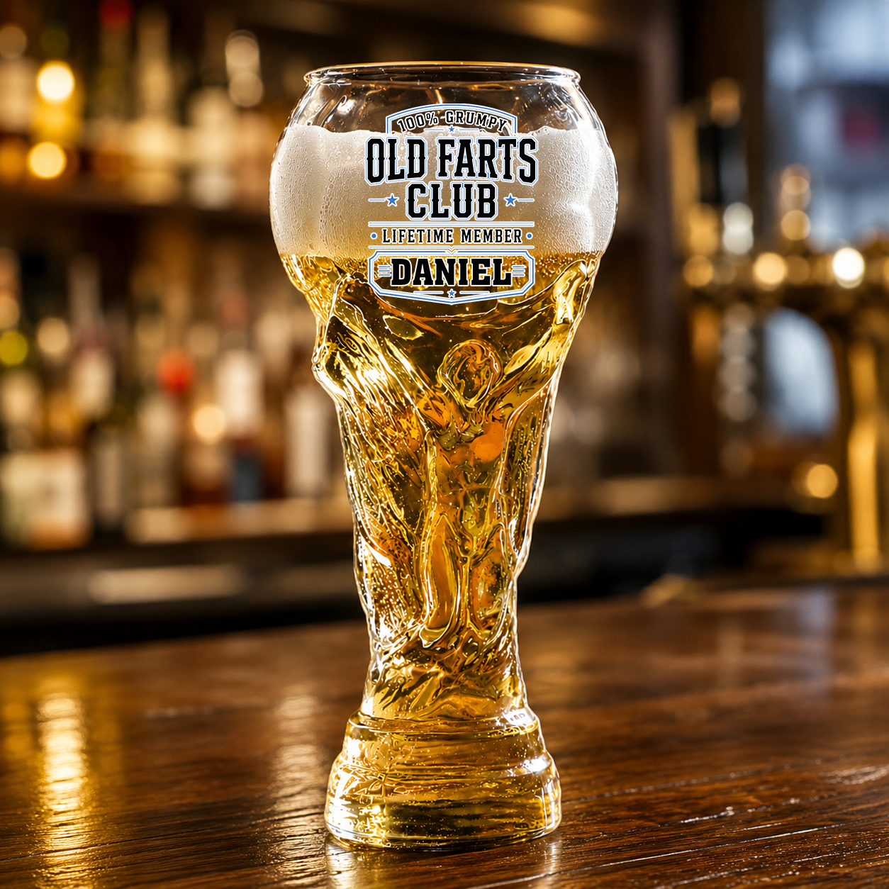 Lifetime Member Personalized Trophy Beer Glass - Match Day Beer Glass, Birthday Gift for Him, Gift for Dad