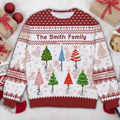 Family Tree Ugly Sweater - Unisex Wool Jumper - Christmas Gift