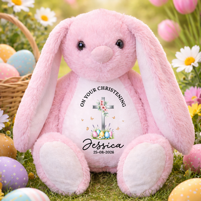 On Your Baptism Day Christening New Baby - Personalized Custom Bunny Plush