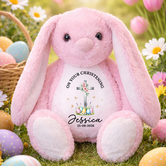 On Your Baptism Day Christening New Baby - Personalized Custom Bunny Plush